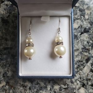 Swarovski Elements Pearl Dangle Earrings